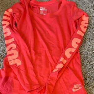 Nike womens Bright orange Long Sleeve Tee small
